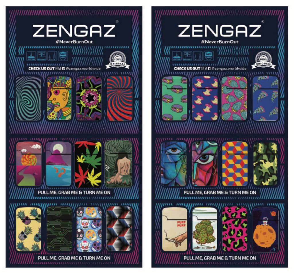 ZENGAZ Wing Jet Torch Lighter Assorted Design DISPLAY  (pack of 48)
