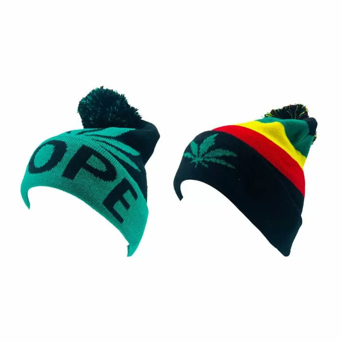 BEANIE W/ POM POM ASSORT DESIGN